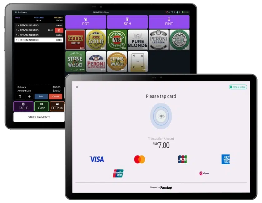 POS displayed on an iPad
