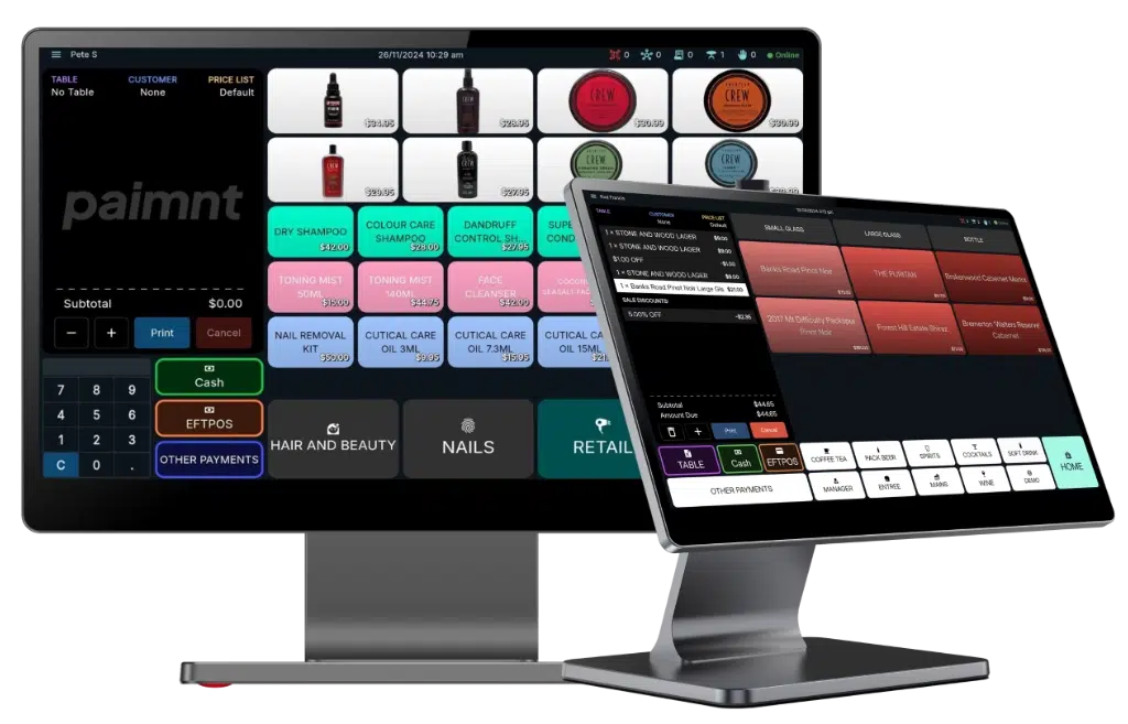 POS screen layouts