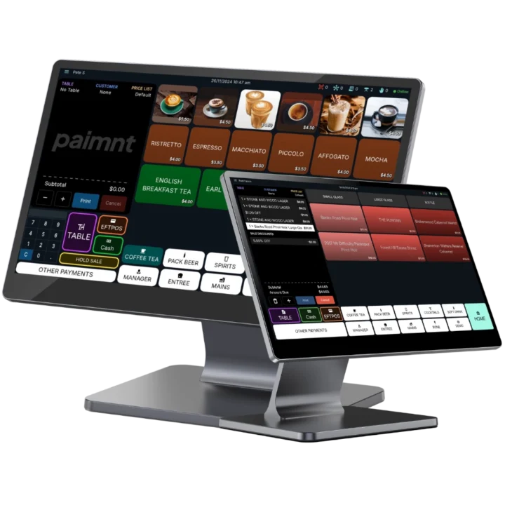 Two POS terminal displays