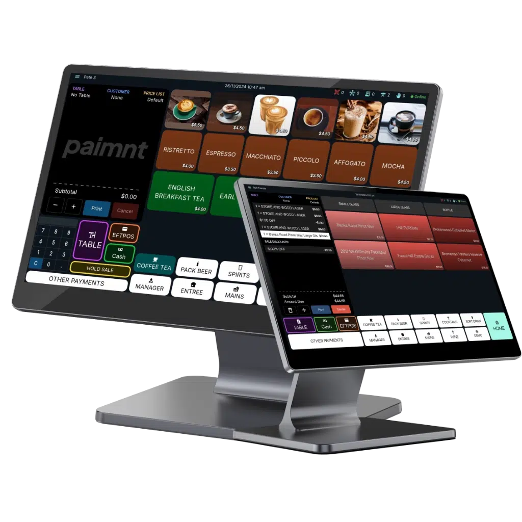 Two POS system monitors